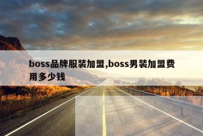 boss品牌服装加盟,boss男装加盟费用多少钱